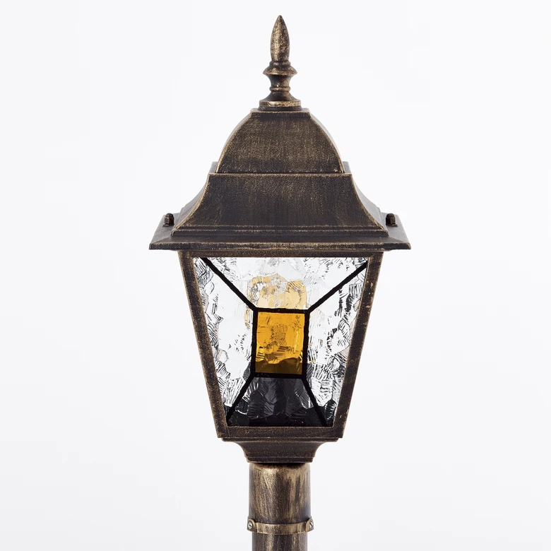 Außenstandleuchte Jonas, gold, 116 x 18 cm, Glas Außenleuchte 