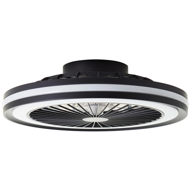 Deckenventilator mit LED-Licht Malea, schwarz, Deckenleuchte 