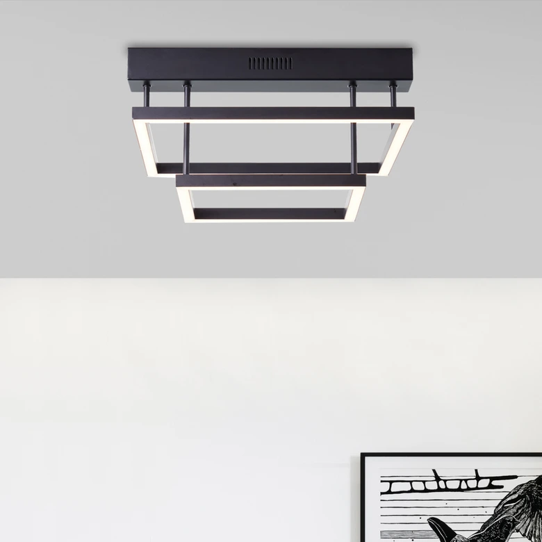 Deckenleuchte Mats, schwarz, 19 x 32 cm, Deckenlampe, dimmbar 