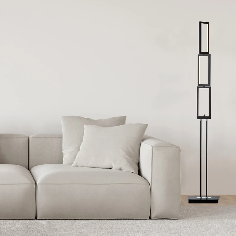 Stehleuchte Mats, schwarz, 150 x 27 cm, Stehlampe 