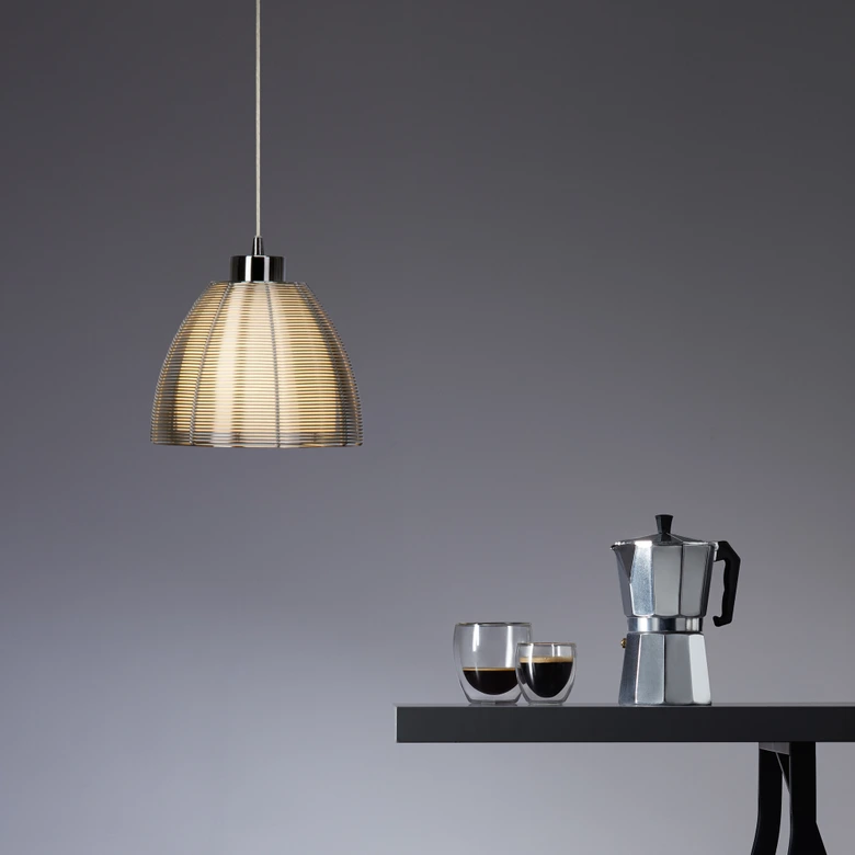 Pendelleuchte Maxime, metallic, 126 x 19,5 cm, Glas Pendellampe, dimmbar 