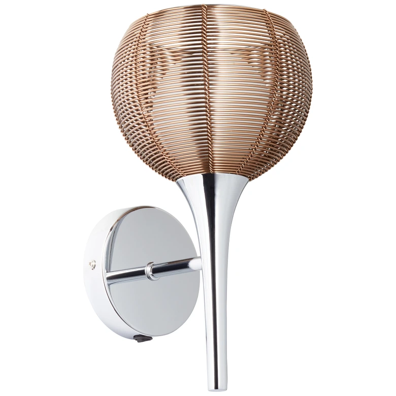 Wandleuchte Maxime, braun, 29,5 x 16 cm, Glas Wandlampe, dimmbar 