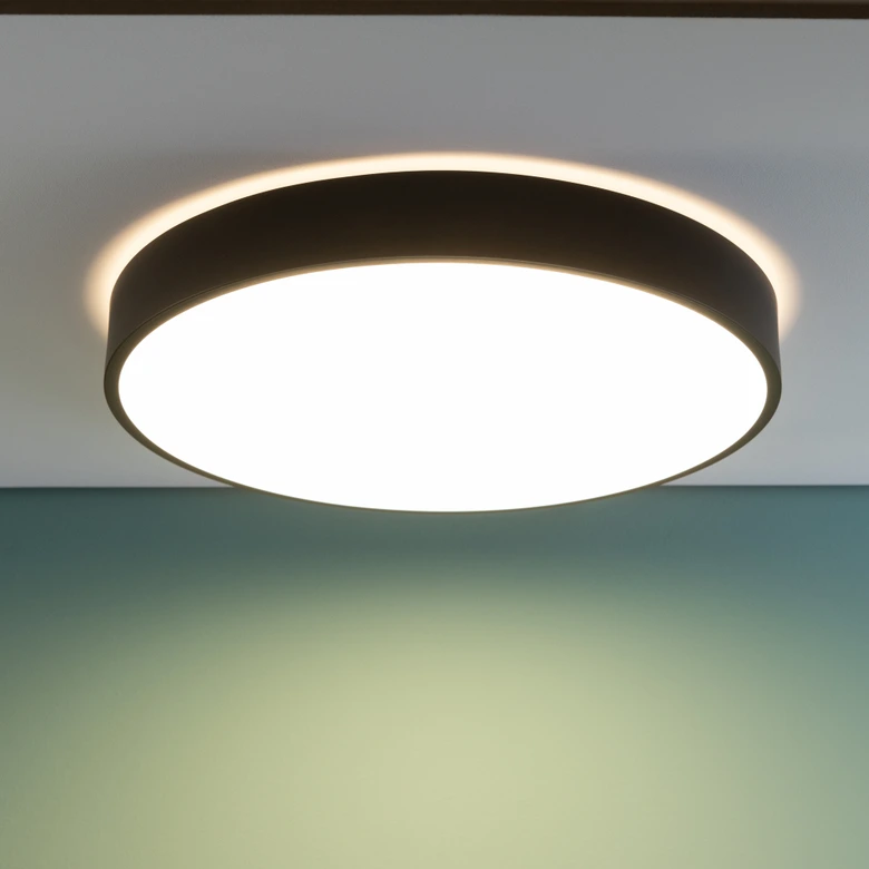 Deckenleuchte Niklas, schwarz, Ø 49 cm, Deckenlampe, dimmbar 