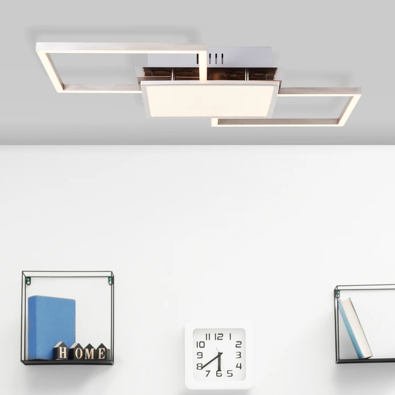 Deckenleuchte Yara, metallic, 7 x 51 cm, Metall Deckenlampe, dimmbar 