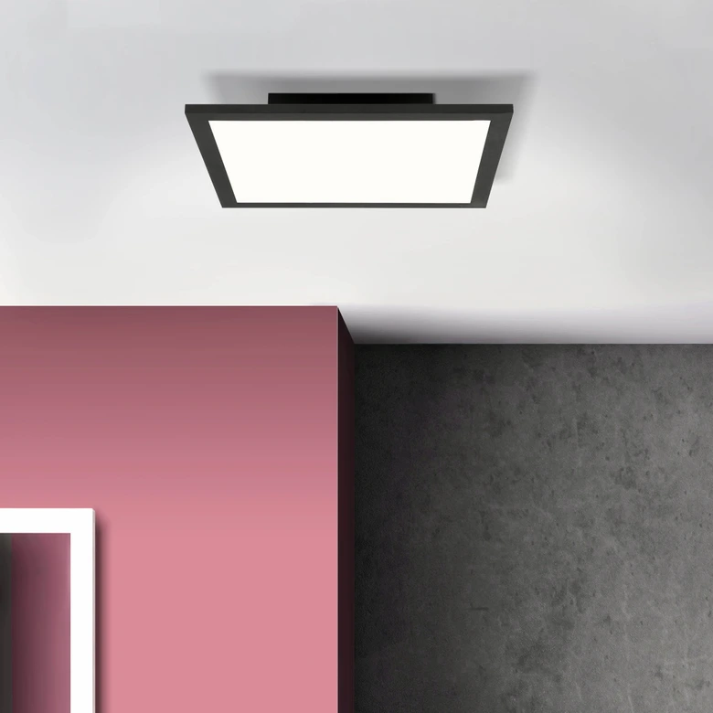 Aufbaupaneel Constantin, schwarz, 29,5 x 29,5 cm, Metall Led panel 