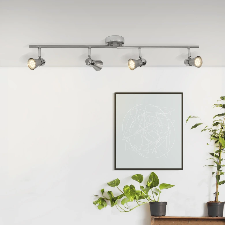 Deckenleuchte Mona, silber, 15,5 x 70 cm, Metall Strahler 