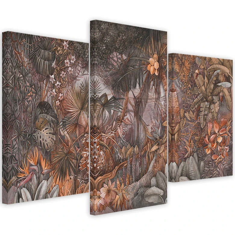 3-delige canvas print, Deep Jungle 