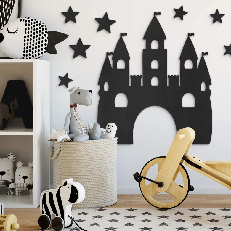 MDF - Väggdekorationer i trä - Prinsessslott 