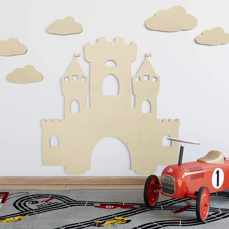 Dekoracja drewniana topola - zamek 