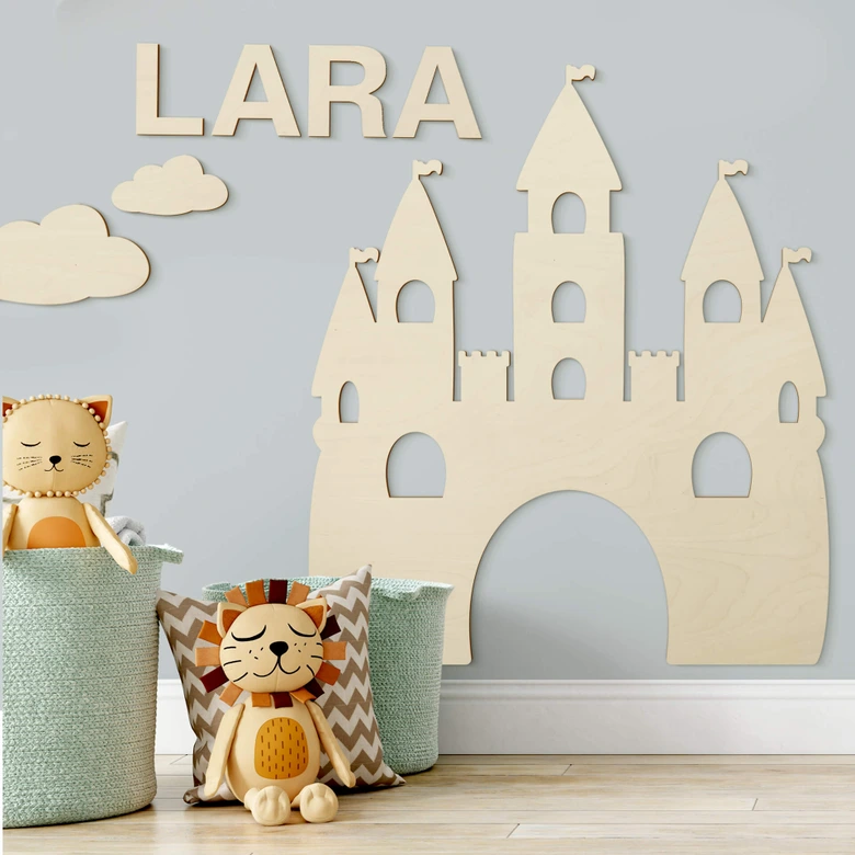Wanddecoratie Populierenhout Prinsessen Kasteel 