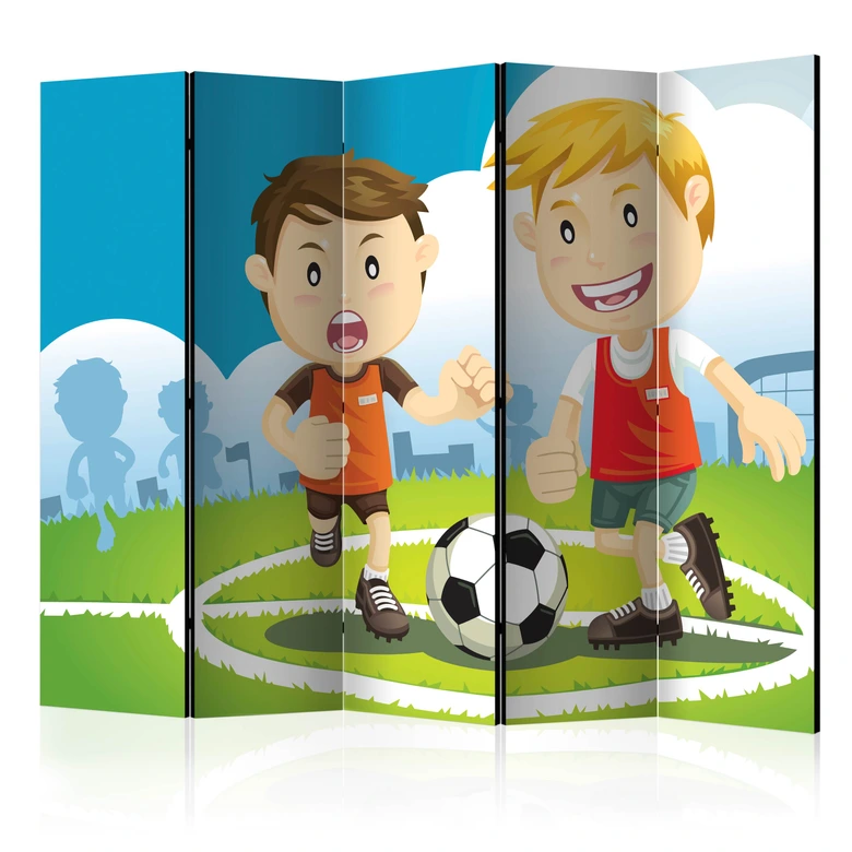 Paravent Séparation de pièce - terrain de sport , 5 pièces - 225x172 cm 