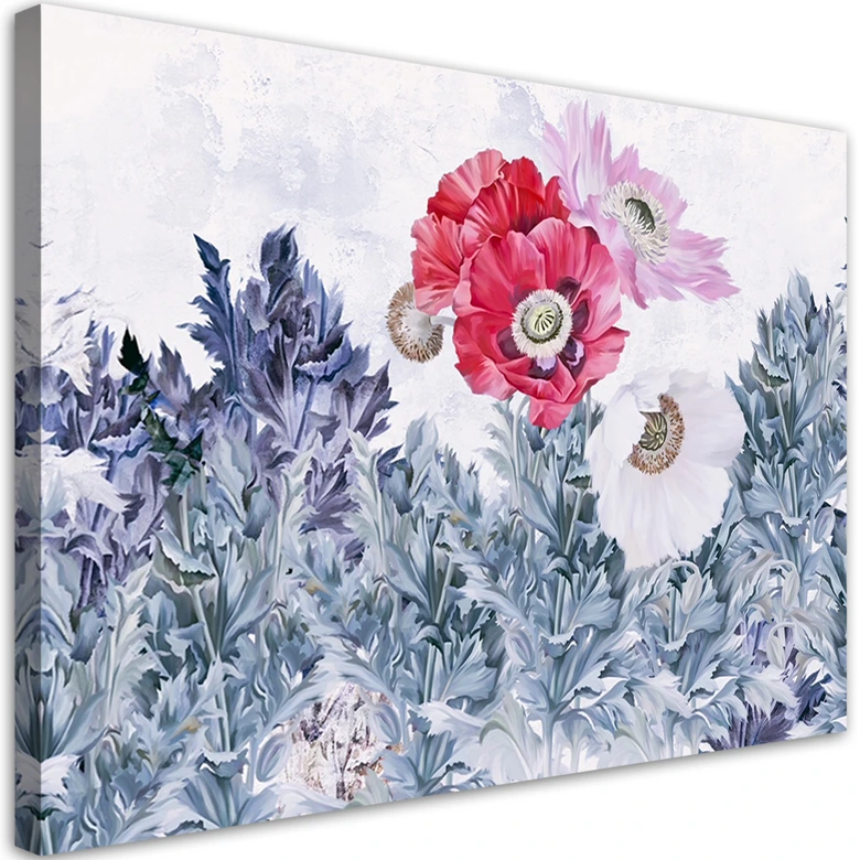 Leinwandbild, Mohnblumen wie gemalt 