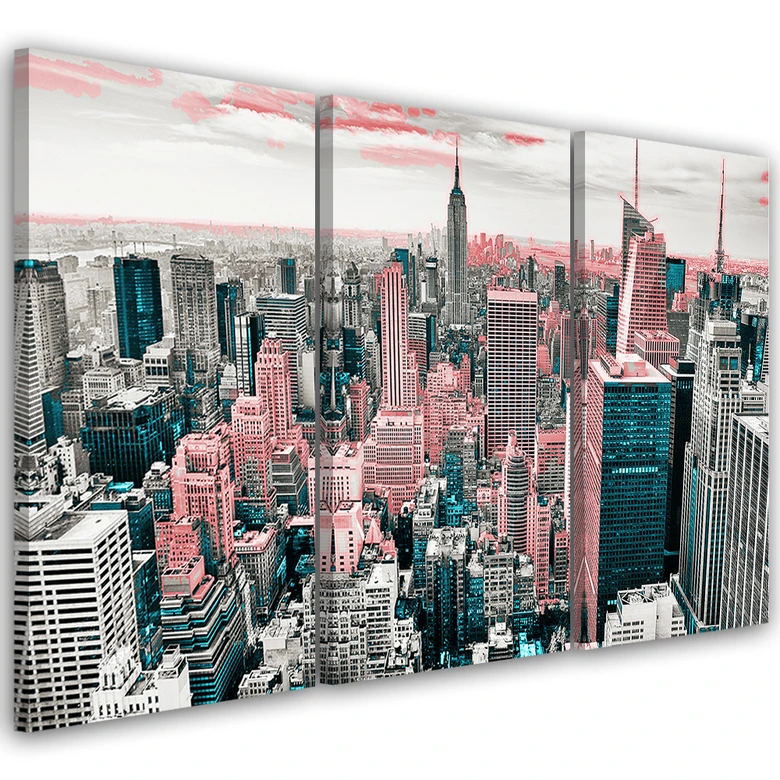 Leinwandbild 3-teilig, New York City Skyline USA 