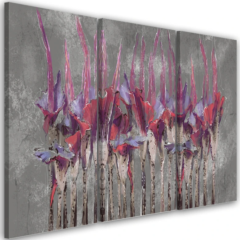 Leinwandbild 3 teilig, Pflanzen Blumen Simnitło 