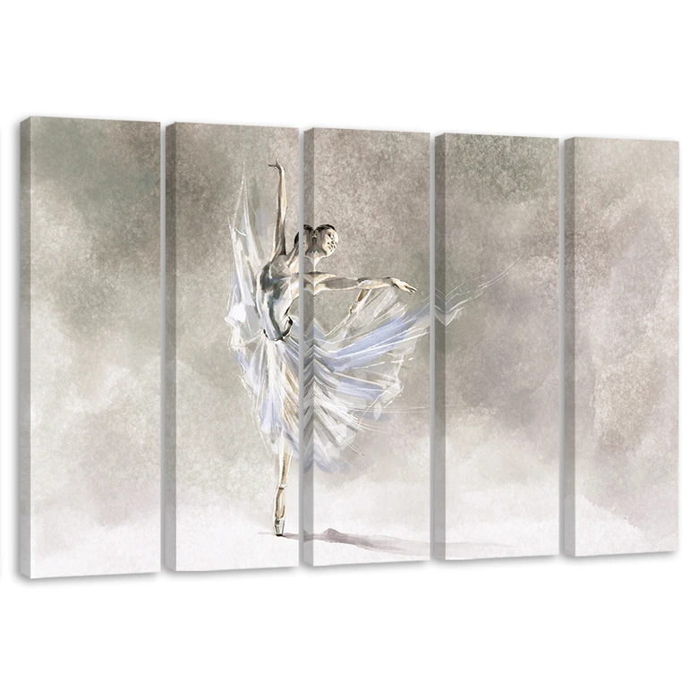 Leinwandbild 5 teilig, Ballerina Pirouet 