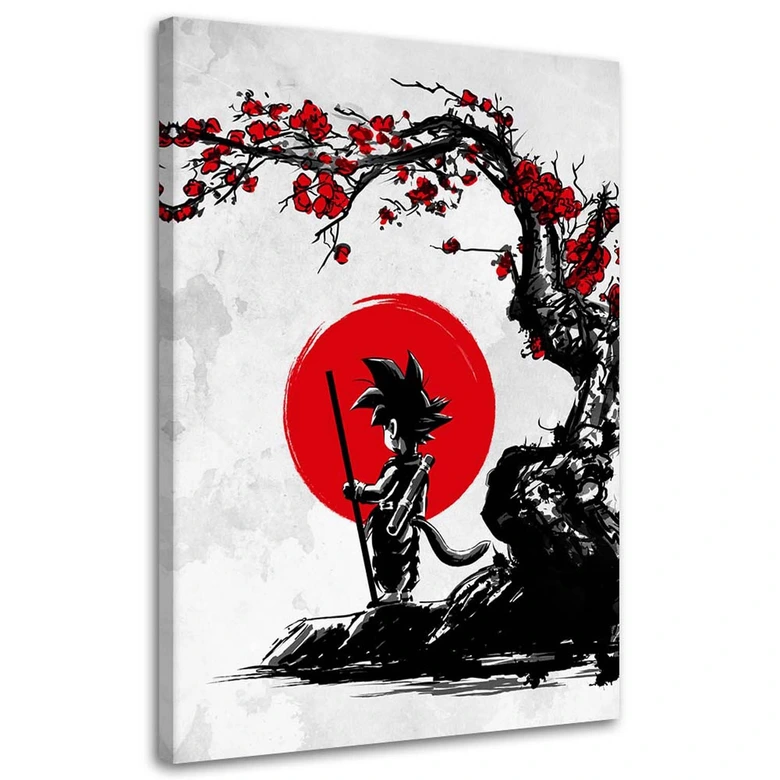 Canvasbillede, Goku og den røde måne 