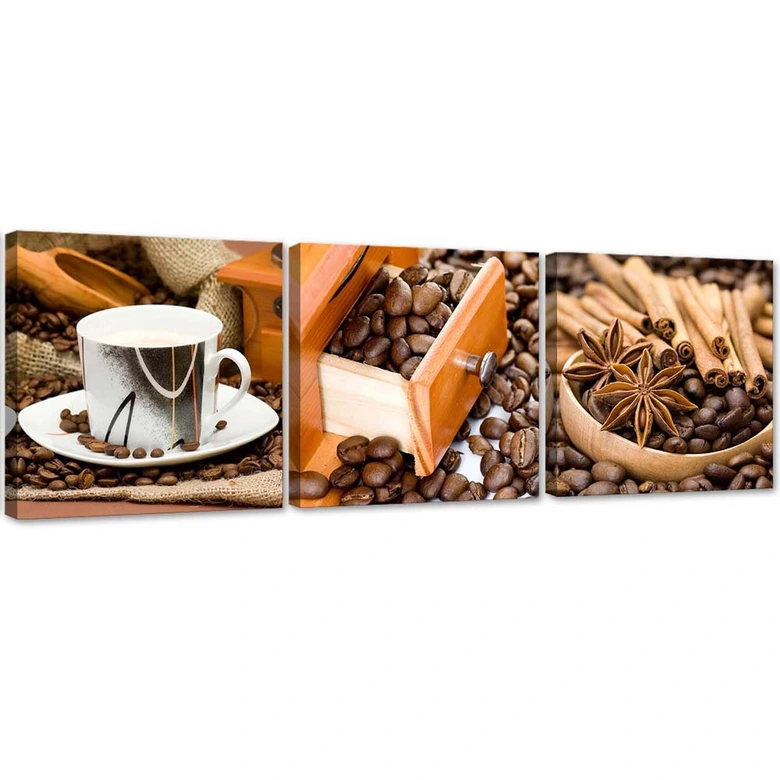 Leinwandbild 3-teilig, Kaffee & Zimt 