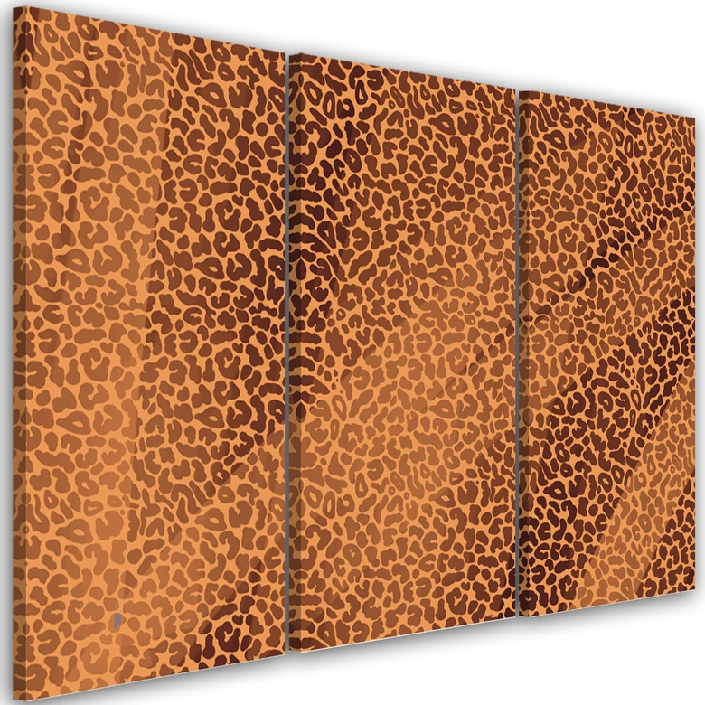 Leinwandbild 3 teilig, Leopard Leopard Pelfpatches Muster 