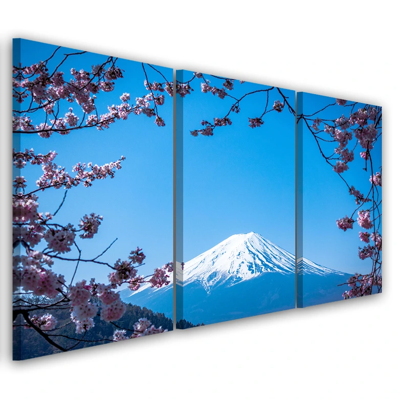 Leinwandbild 3-teilig, Berg Fuji 