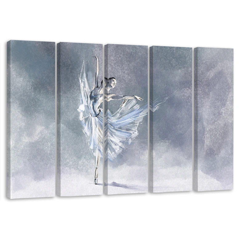 Leinwandbild 5 teilig, Ballerina Pirouet 