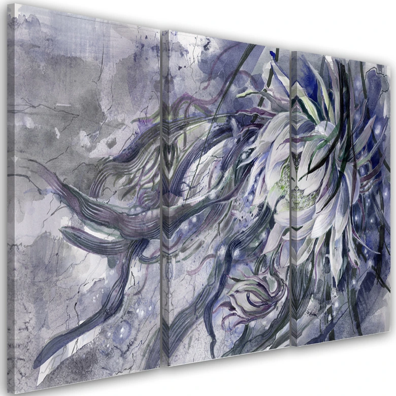 Leinwandbild 3 teilig, Blume der Königin der Nacht 