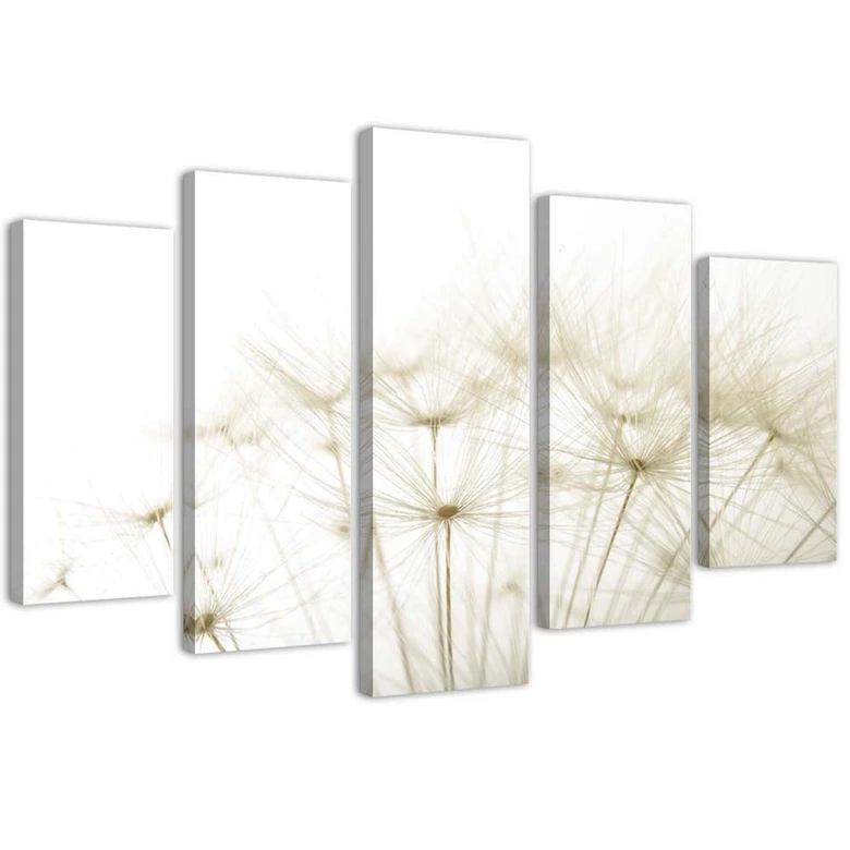 Leinwandbild 5 teilig, Gebläse Blume Natur 