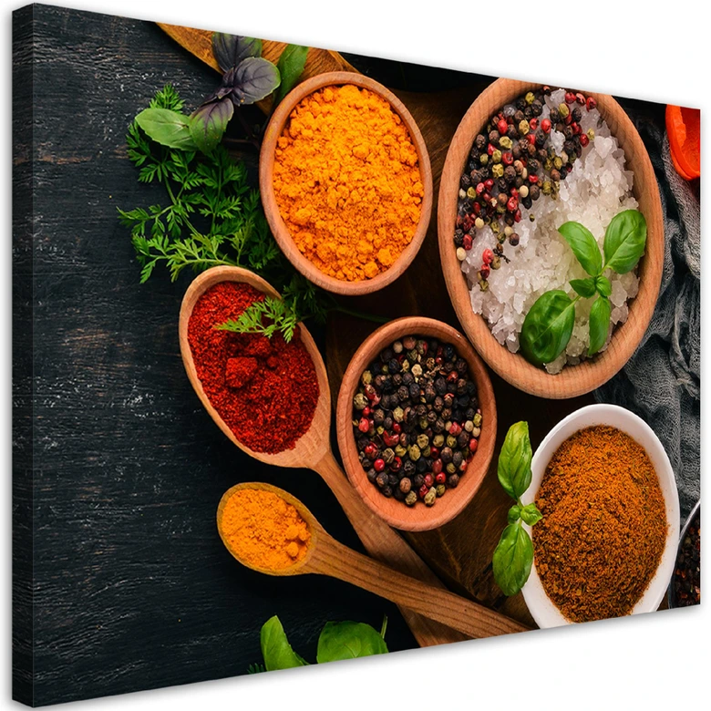 Leinwandbild, Aromatische Gewürze Küche 