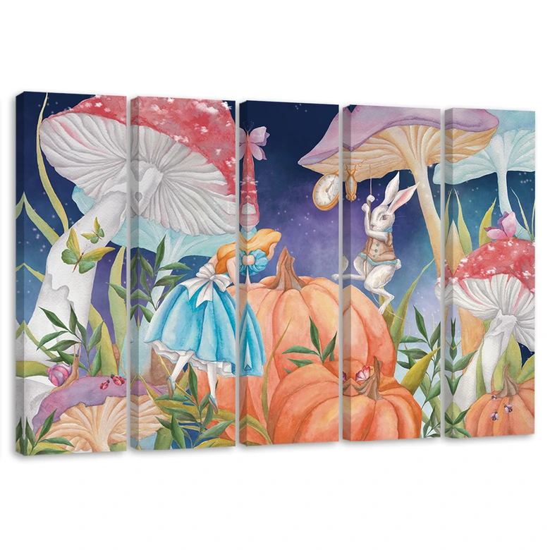 5-delige canvasprint, Little Alice in the Land of Wonders 