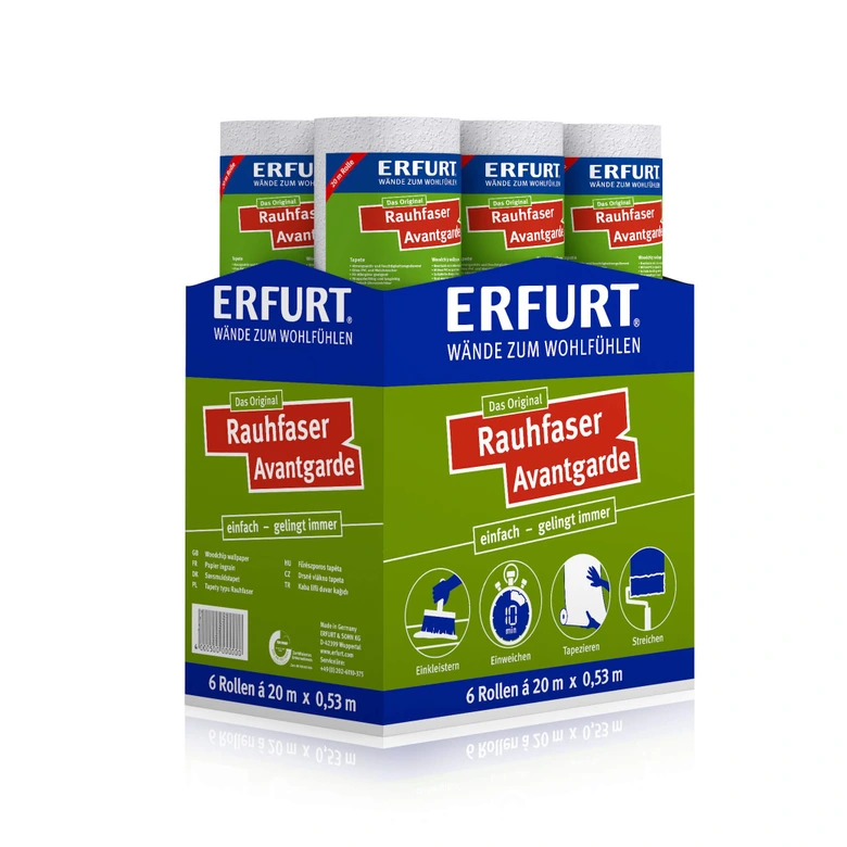 Erfurt Ikke-vævet Fleectapet - Karton med 6 ruller - Avantgarde  