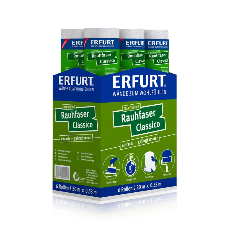 Erfurt Ikke-vævet Fleecetapet Karton med 6 ruller - Classico 