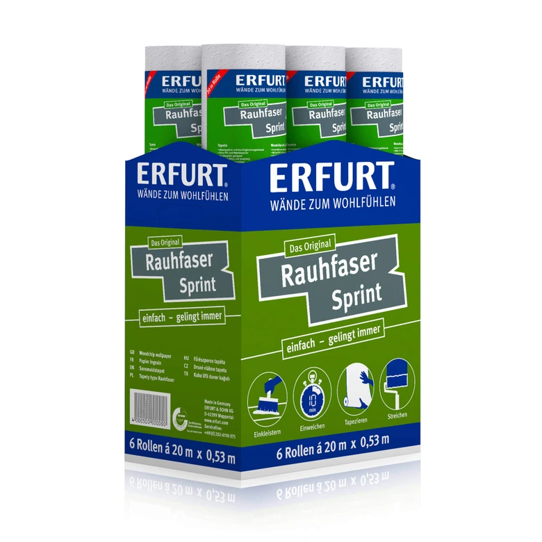 Erfurt Ikke-vævet Fleecetapet Karton med 6 ruller - Sprint  