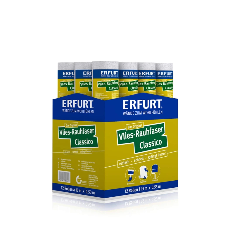 Erfurt ikke-vævet Fleecetapet Karton med 12 ruller - Classico  