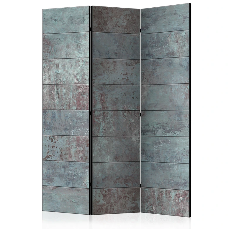 Paravent Séparation de pièce - Béton turquoise, 3 pièces 