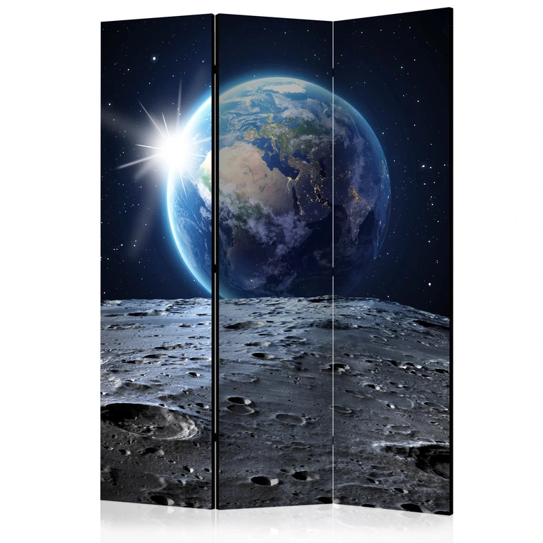 Screen room divider - Udsigt til den blå planet, 3-delt 