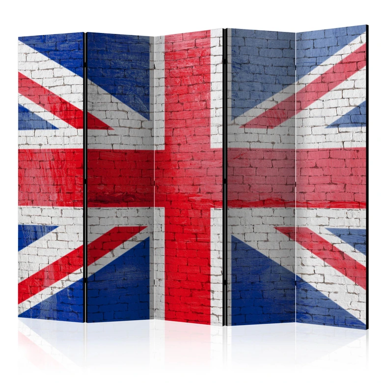 Kamerscherm - Britse vlag , 5-delig - 225x172 cm 