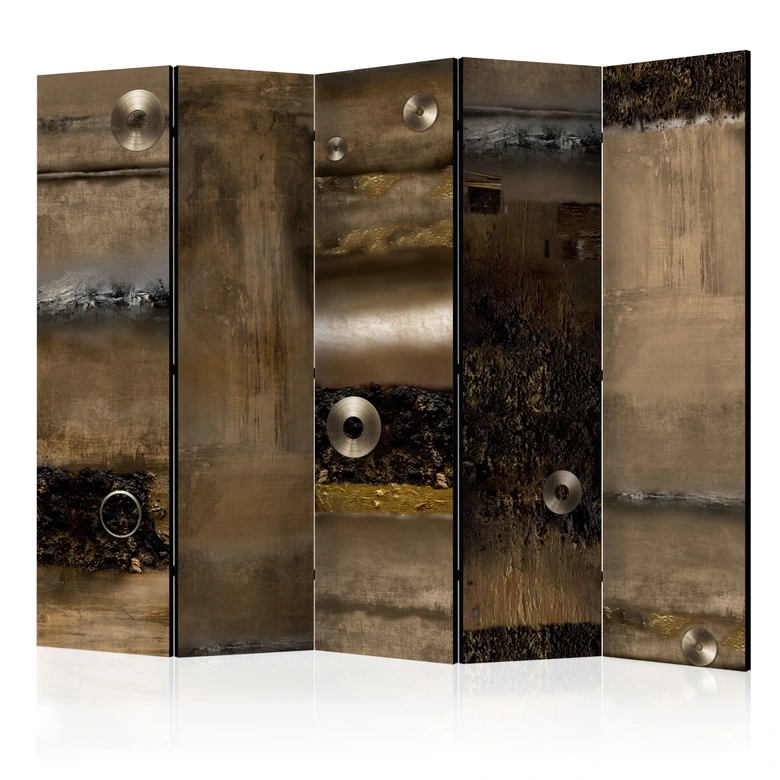 Paravent, Raumteiler freistehend, Trennwand - Metallallianz , 5-teilig - 225x172 cm 