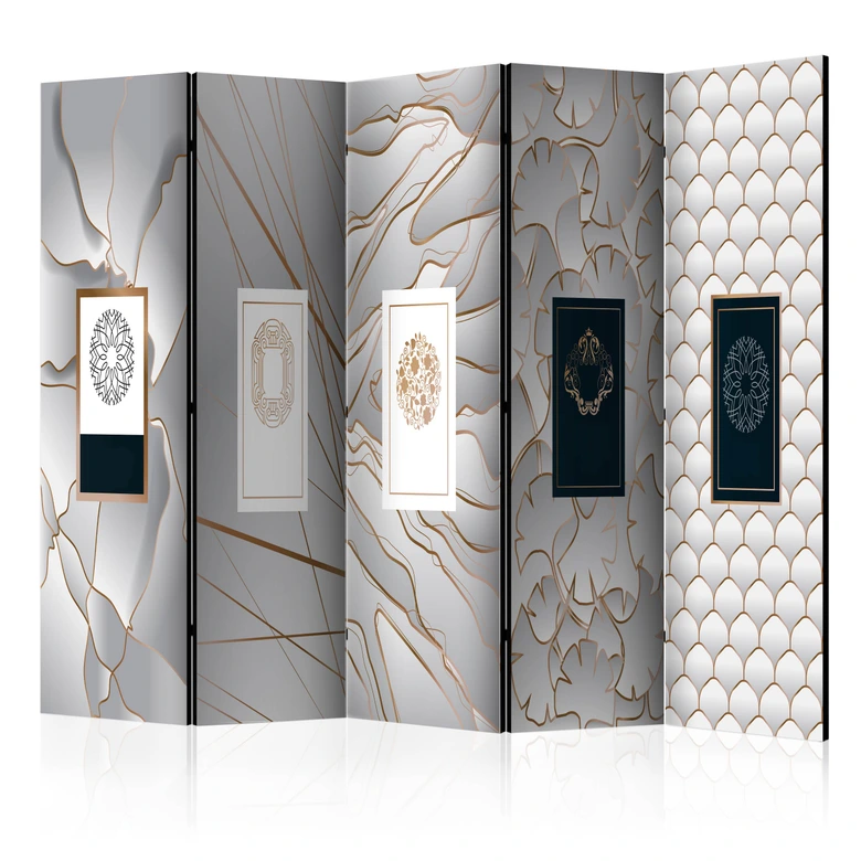 Schermo divisorio - Etichette , 5 pezzi - 225x172 cm 