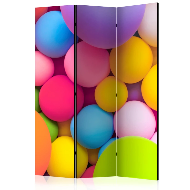 Paravent Séparation de pièce - Balles colorées , 3 pièces 