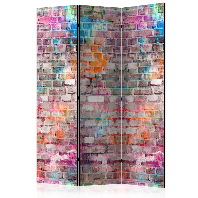 Paravent Séparation de pièce - Mur arc-en-ciel, 3 pièces 