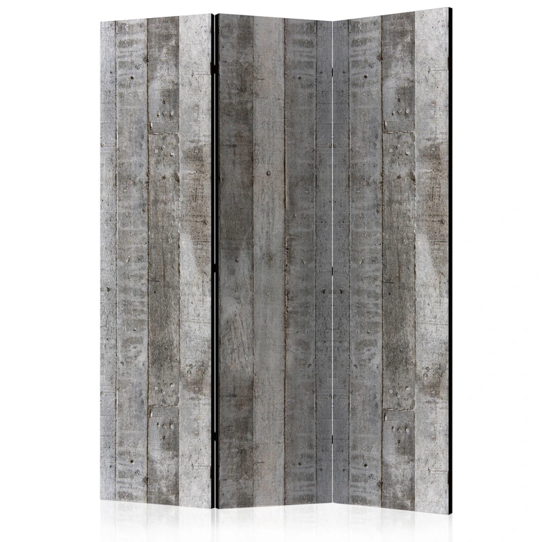 Paravent Séparation de pièce - Béton-bois, 3 pièces 