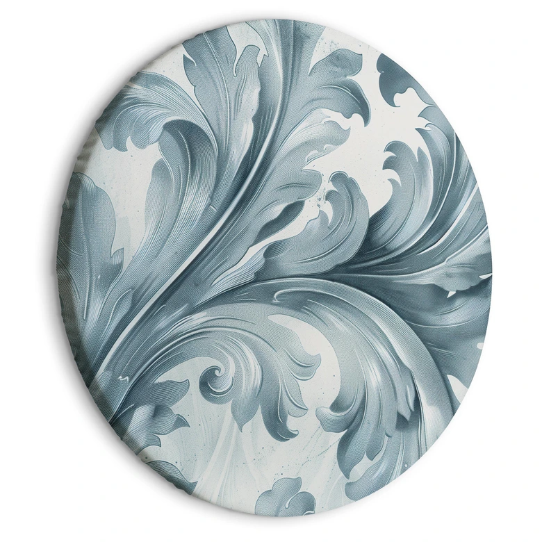 Rundes Leinwandbild Florale Steinbarockornamente 