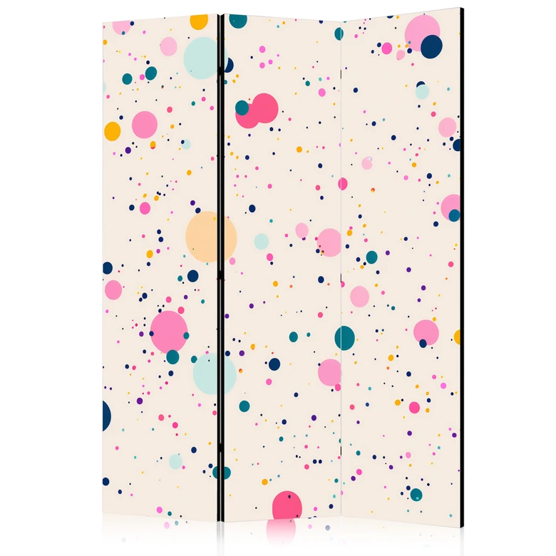 Paravent, Raumteiler freistehend, Trennwand - Dots on a Light Pink Background 