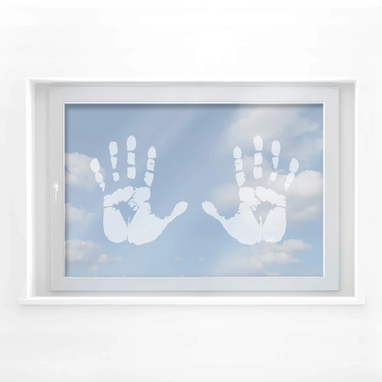 Fönsterdekor med handavtryck 