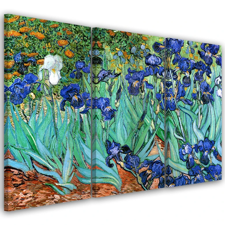 Impression sur toile en 3 parties, Vincent Van Gogh Iris 