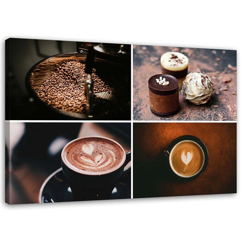 Canvas schilderij, koffie en snoepjes 