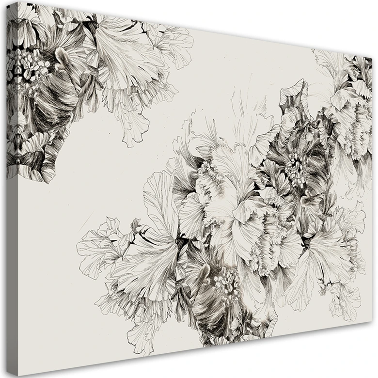 Canvas schilderij, Vintage bloemmotief 