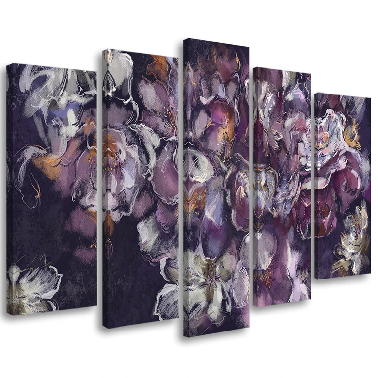 Leinwandbild 5 teilig, Iris Blume 