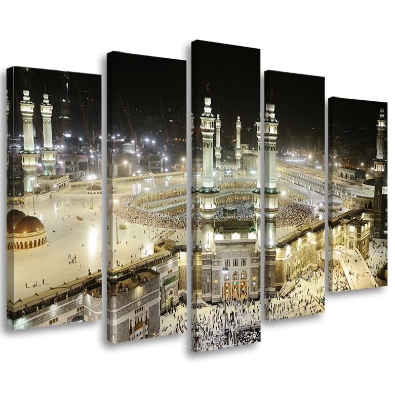 5 stykke lærredstryk, Mekka-moskeen 