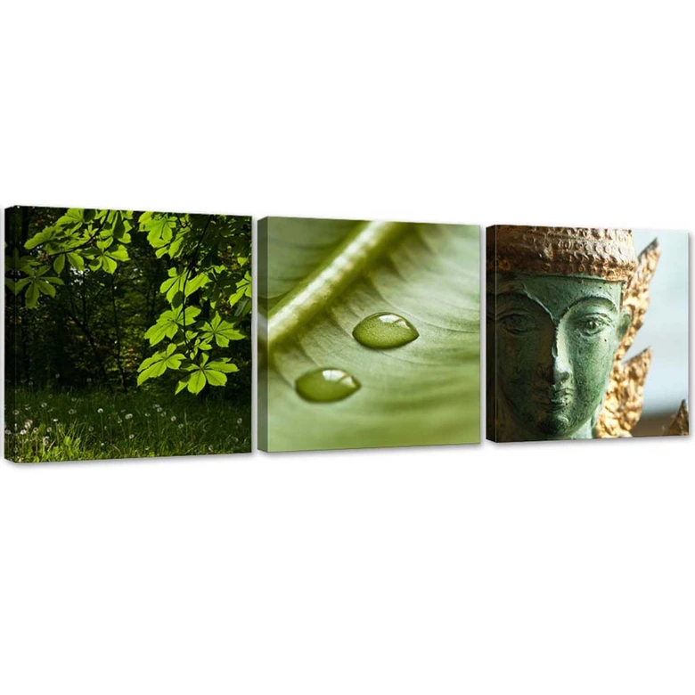 Leinwandbild 3-teilig, Buddha Natur 