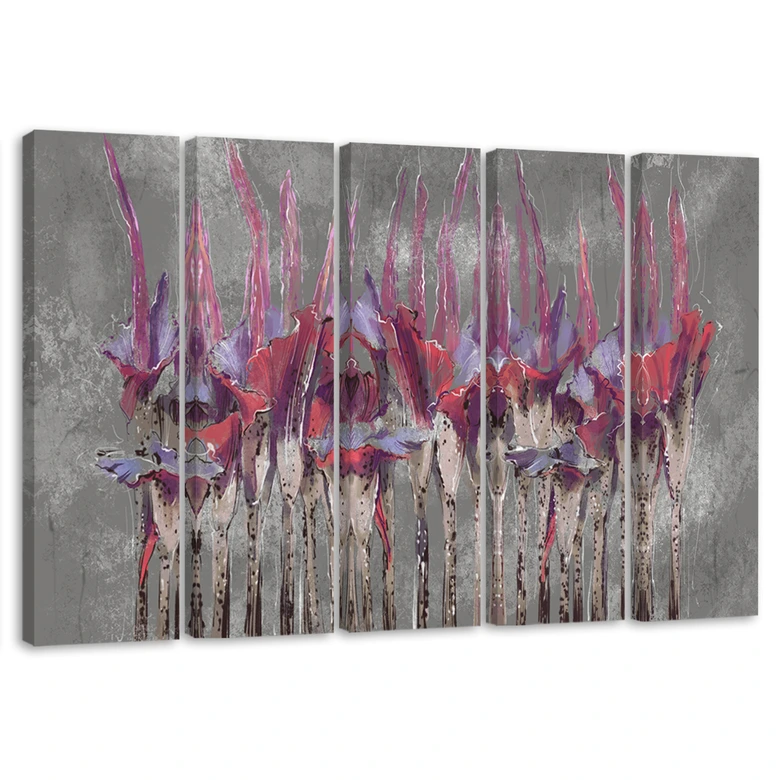 Leinwandbild 5 teilig, Pflanzen Blumen Simnitło 